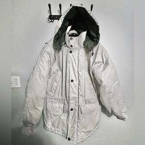 William Barry White Ski Jacket *free ski bibs Large*